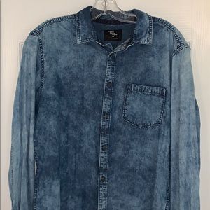 Acid Wash Denim Button Up